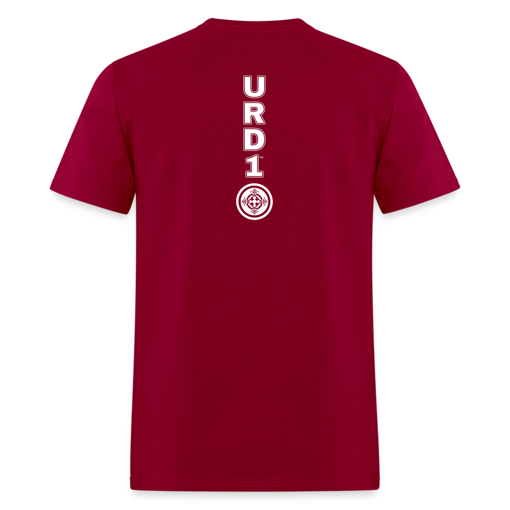 URD1 - Men Praise T-Shirt - Lion of Judah - dark red