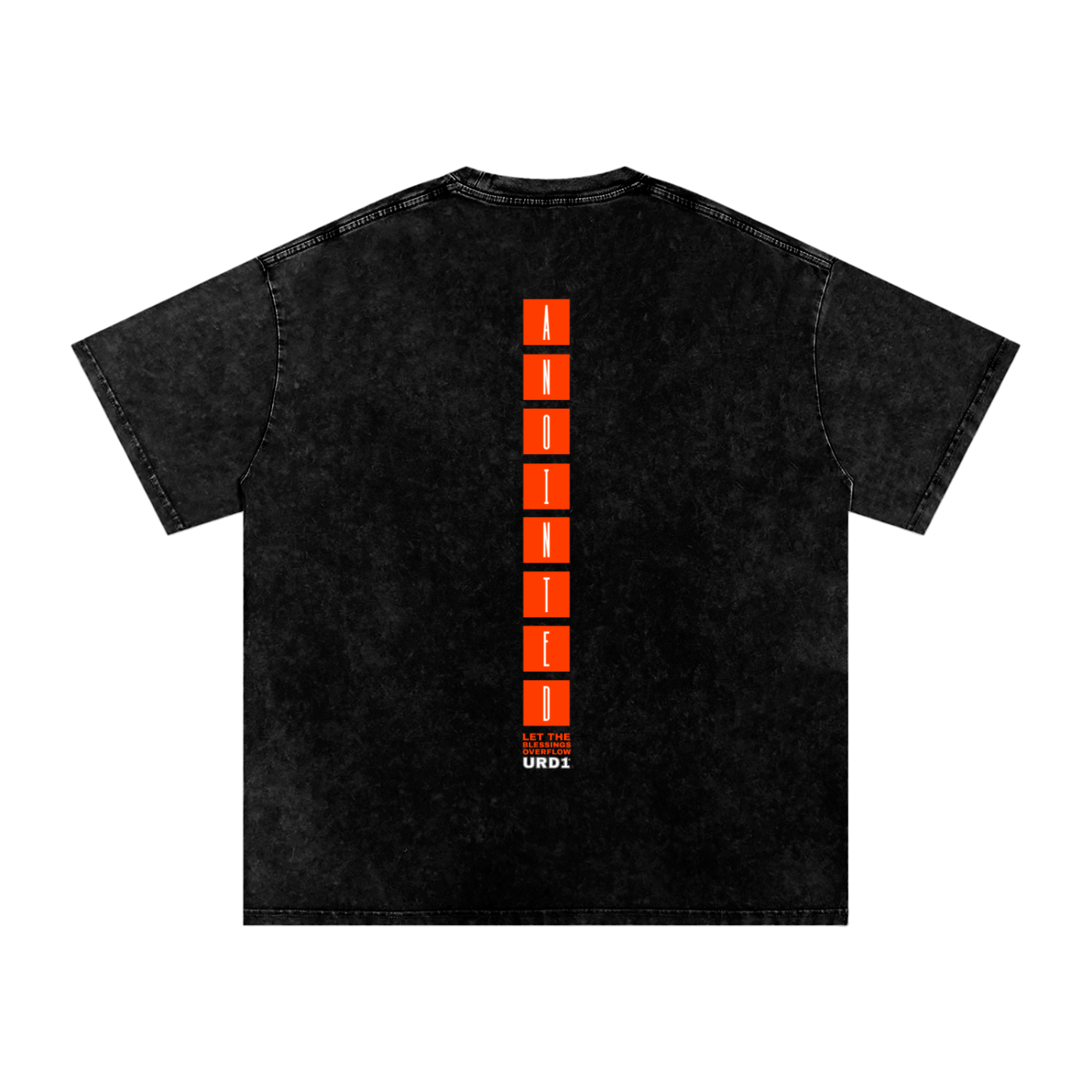 URD1 - Street-Praise T-Shirt - ANOINTED - Snow Washed Oversized Cotton T-Shirt-BkBl