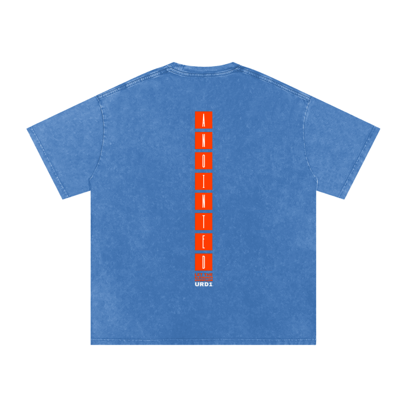 URD1 - Street-Praise T-Shirt - ANOINTED - Snow Washed Oversized Cotton T-Shirt-BkBl