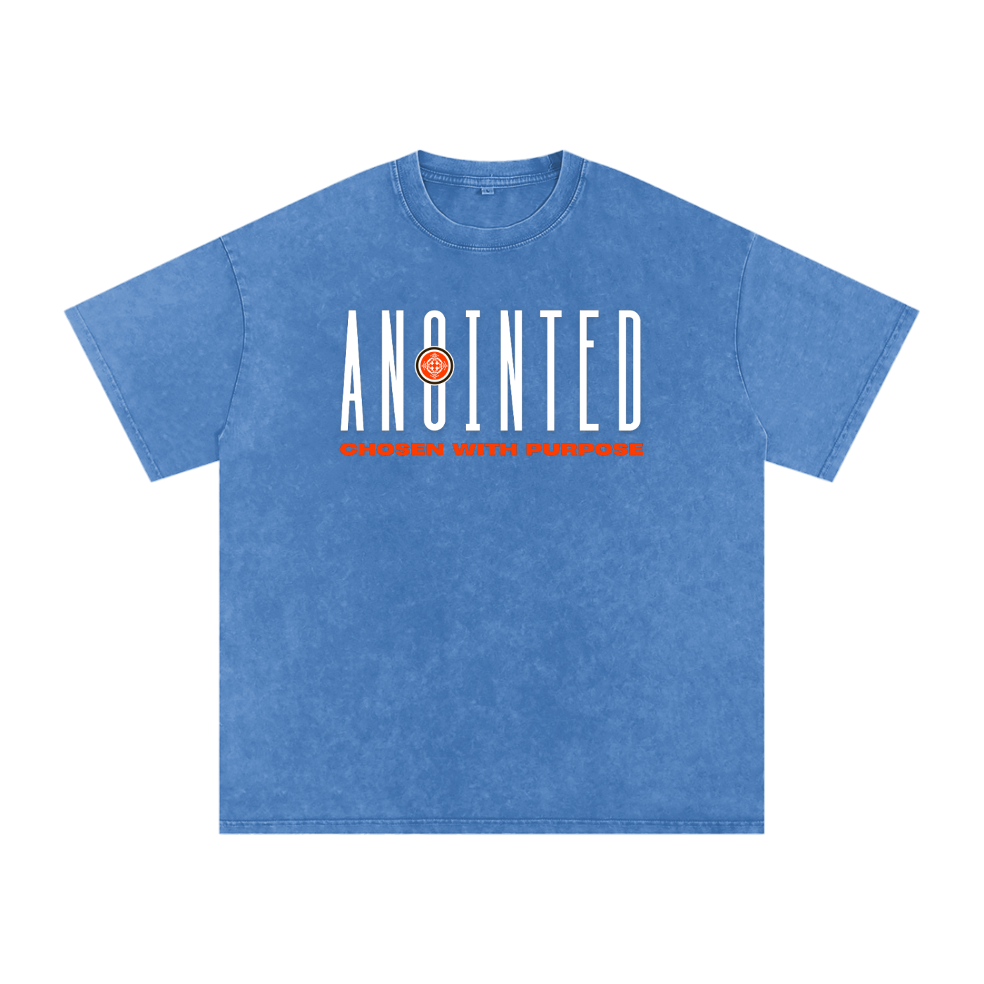URD1 - Street-Praise T-Shirt - ANOINTED - Snow Washed Oversized Cotton T-Shirt-BkBl