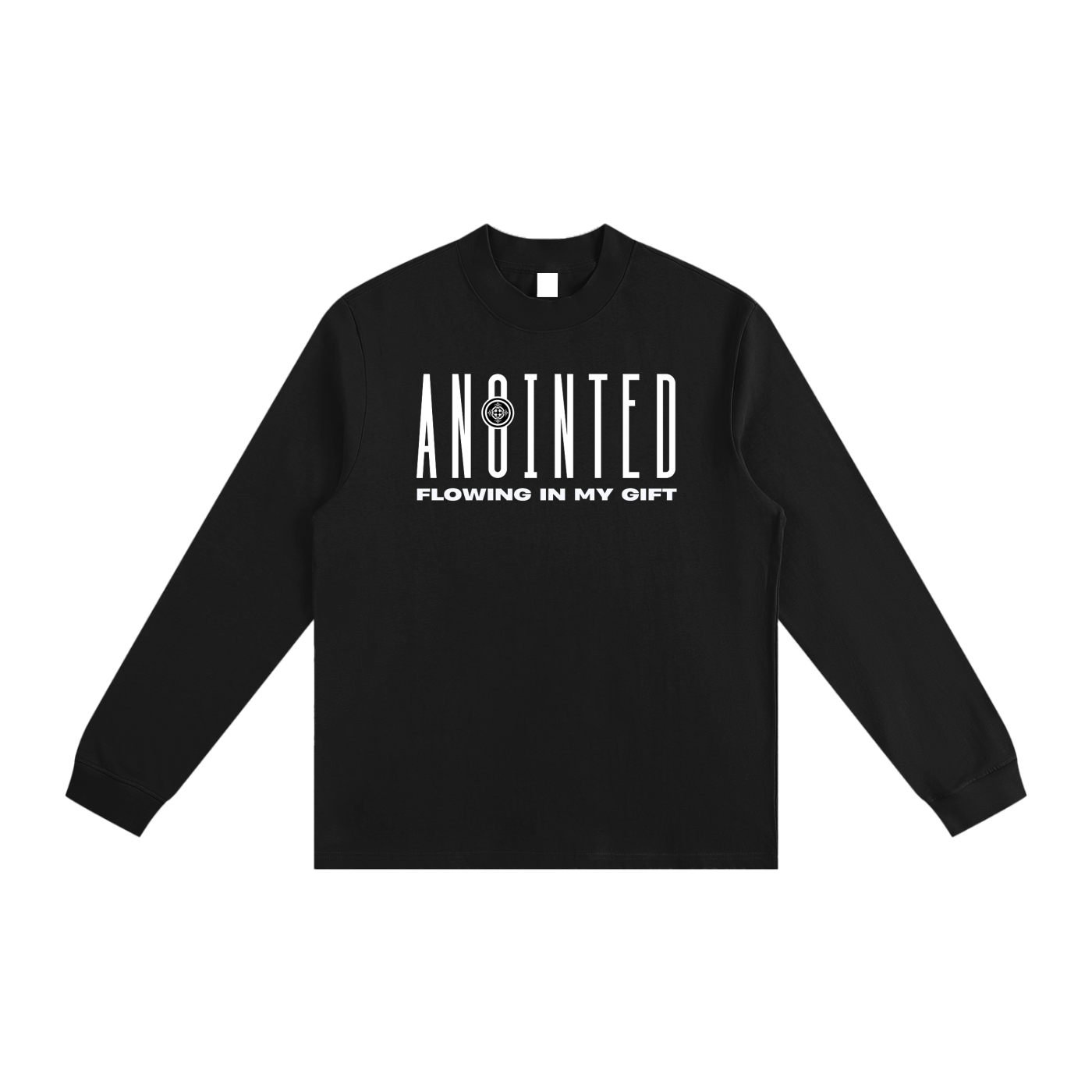 URD1 - ANOINTED-Essential Non-Shrink Mock Neck Sweatshirt -BLK