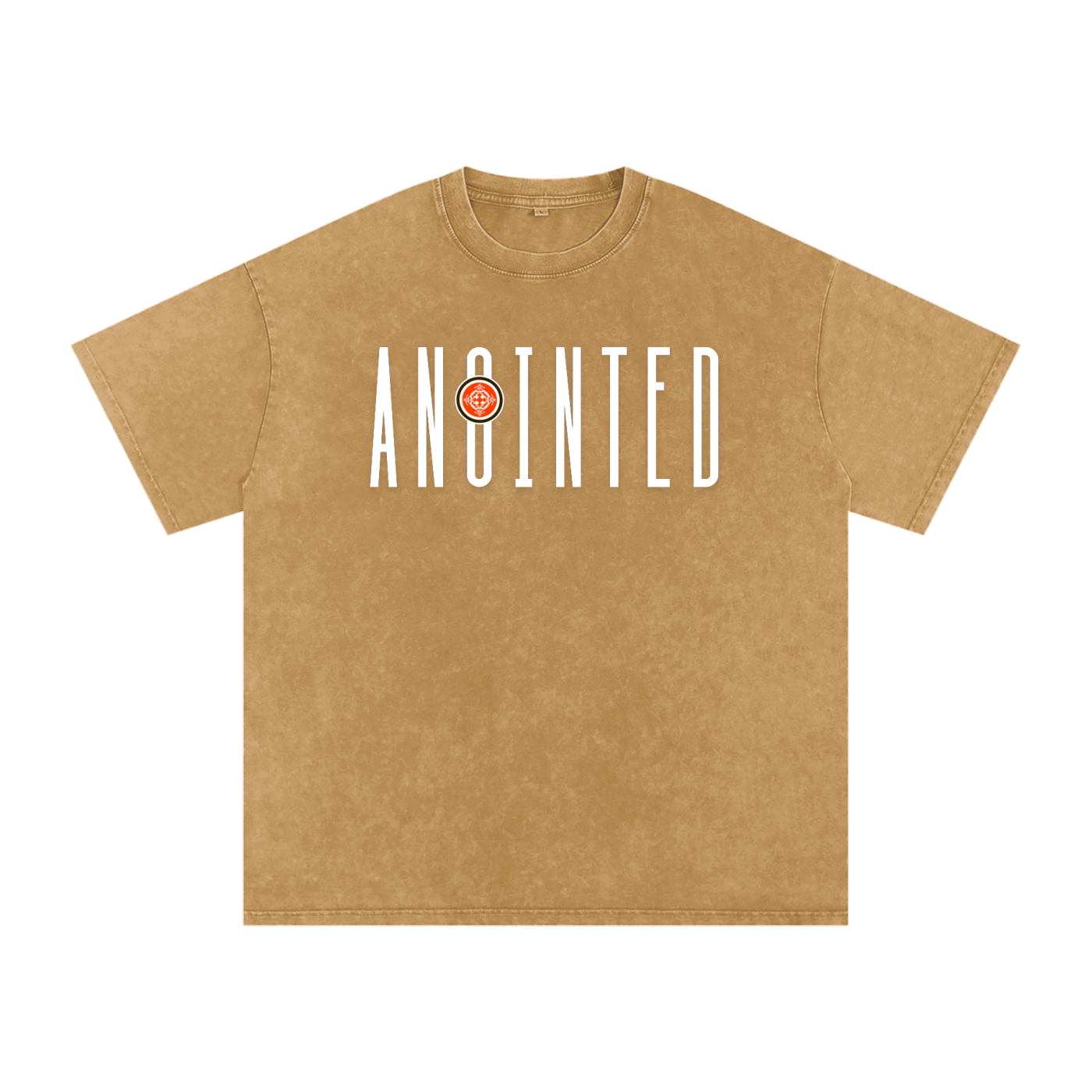 URD1 - Street-Praise T-Shirt - ANOINTED - Acid Wash Oversize T-Shirt - Brwn-A