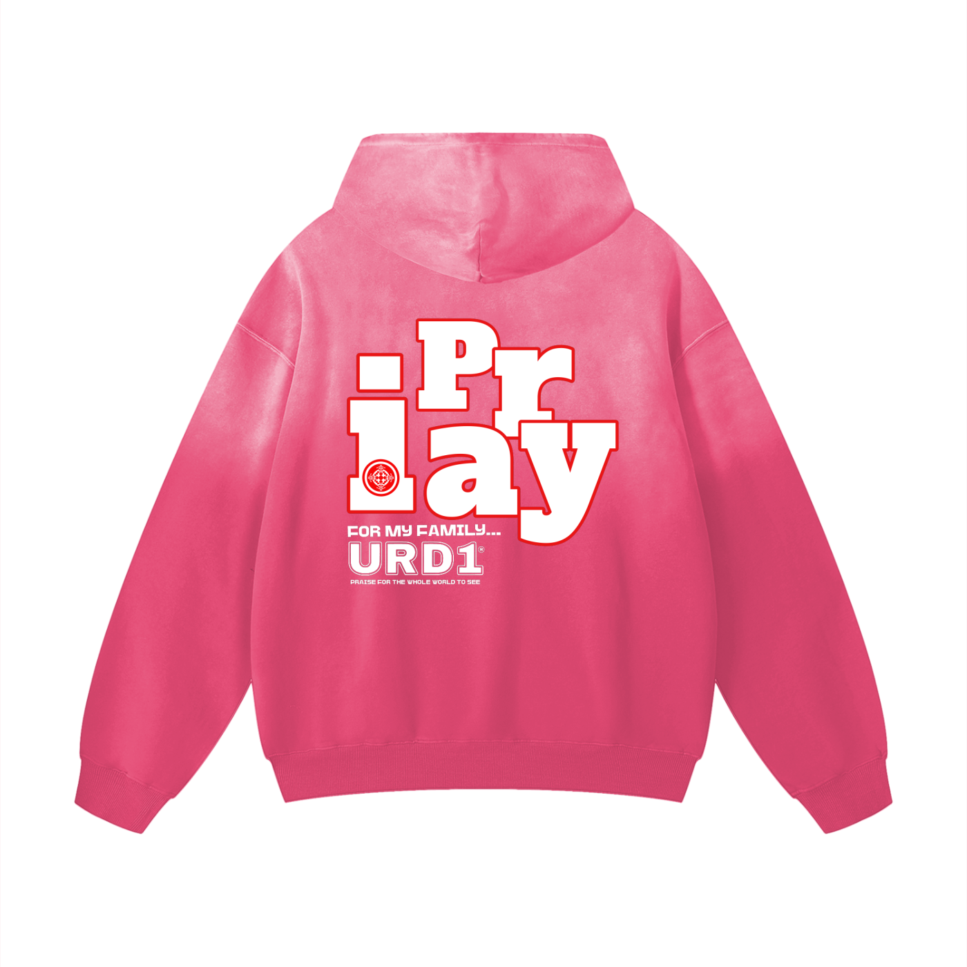 URD1 - I Pray - Street-Praise Heavyweight Sunfade Oversized Hoodie