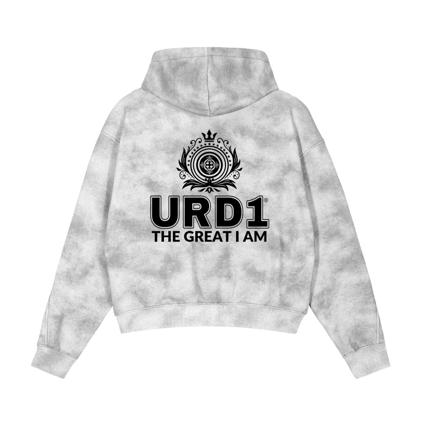 URD1 - "Strength & Shield" - Stone Washed Boxy Zip-up Fleece Hoodie