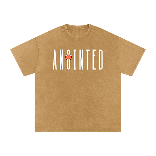 URD1 - Street-Praise T-Shirt - ANOINTED - Acid Wash Oversize T-Shirt - Brwn-A