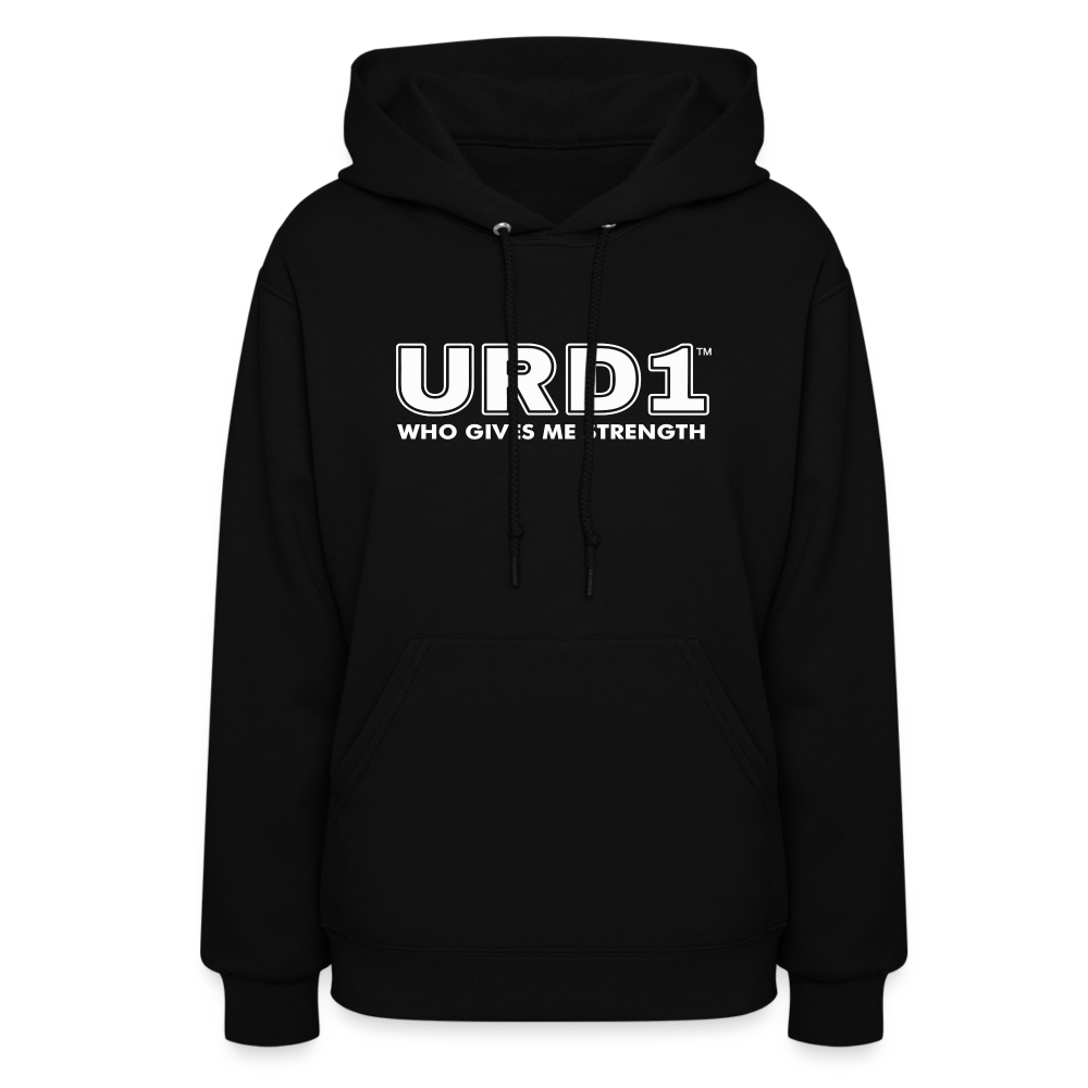URD1- Who Gives Me strength - Women Impact Hoodie - black