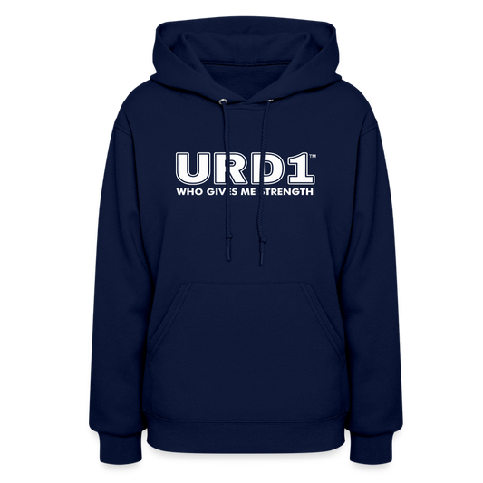 URD1- Who Gives Me strength - Women Impact Hoodie - navy