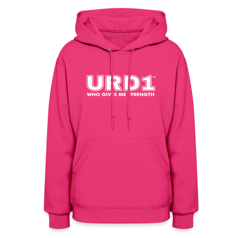 URD1- Who Gives Me strength - Women Impact Hoodie - fuchsia