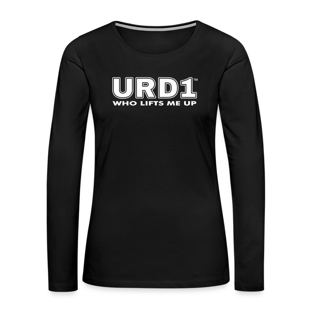URD1 - Women Long Sleeve IMPACT T-Shirt - Who Lifts Me Up - black