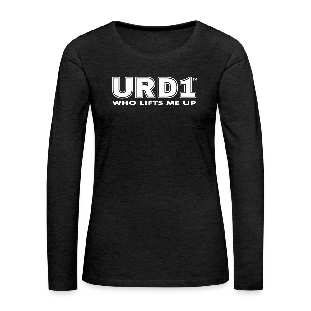 URD1 - Women Long Sleeve IMPACT T-Shirt - Who Lifts Me Up - charcoal grey