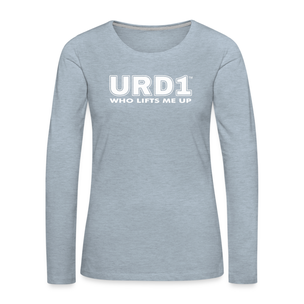URD1 - Women Long Sleeve IMPACT T-Shirt - Who Lifts Me Up - heather ice blue